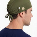 كاب جراحي زيتي اللون بأزرار كمامة — هارموني سيرجيكل | Olive Surgical Cap with Mask Buttons Iraq