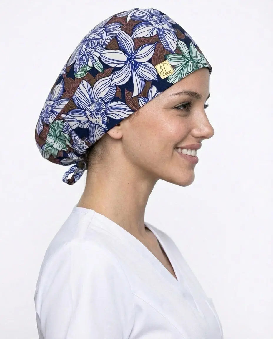 كاب بوفان جراحي بطبعة جميلة للطبيبات — هارموني | Beautiful Bouffant Cap for Female Doctors Harmony Iraq