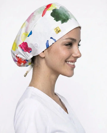 كاب بوفان جراحي بطبعة داكنة — هارموني سيرجيكل | Dark Pattern Bouffant Surgical Cap Iraq